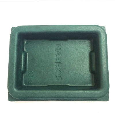 Wet press green paper pulp tray for HARRY razor