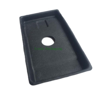 Wet press black paper pulp tray for mobile phone