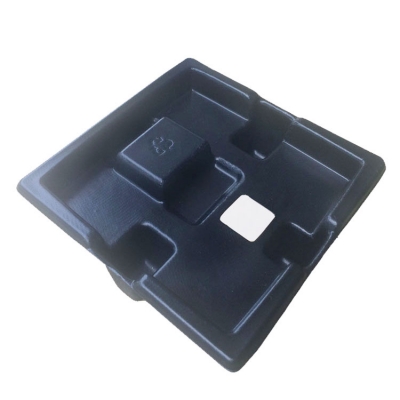 Wet press black paper pulp film covered inner tray