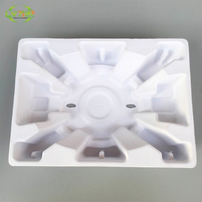 Dry press white hot water kettle bottom paper pulp tray