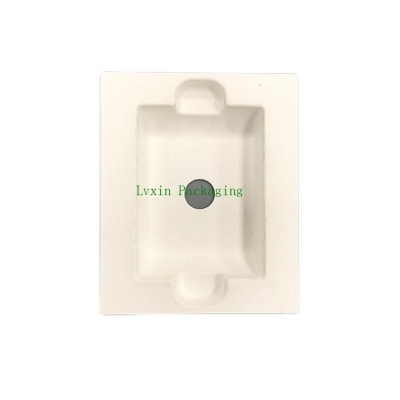 Wet press Customized Biodegradable Sugarcane Paper Tray white