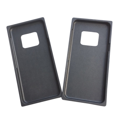 Wet press black paper pulp tray for mobile phone