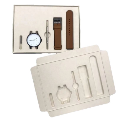 Molded packaging tray for watch