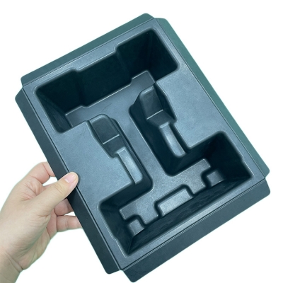 Black color Biodegradable Molded Pulp Packaging Gift box tray Sugarcane paper pulp tray