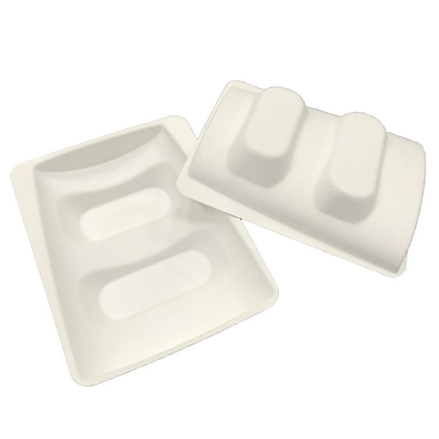 Natural white molded pulping tray