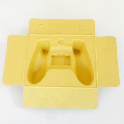 Bamboo paper pulp trays Recyclable packaging Molded fiber packaging