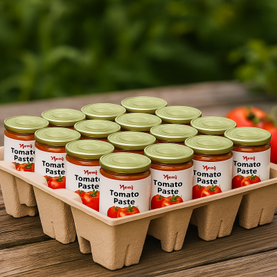 Customized Design Biodegradable Molded Pulp Tray Insert Paper Molded Packaging For Tomato Stew