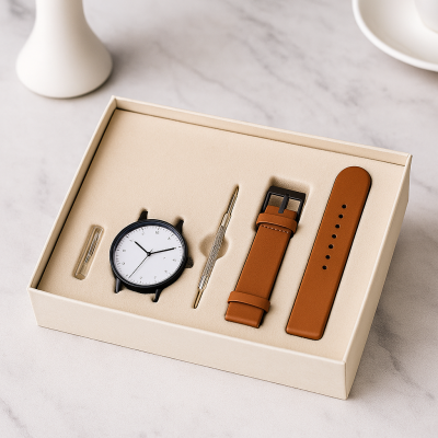 Biodegradable Bamboo watch packaging recycled paper pulp insert tray