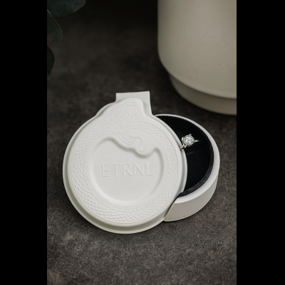 Hot Sale Custom Logo Biodegradable Eco Friendly Innovative Designs Paper Pulp Molded Packaging Jewelry Ring Containers paper box