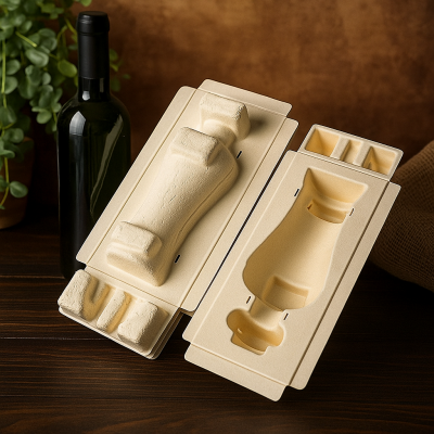 Protective packaging molded paper pulp tray bio feature eco-friendly sugarcane paper pulp molded packaging