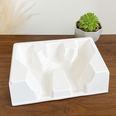 Thermoforming Paper Tray Molded Pulp Packaging Insert Recydable Packaging Eco Friendly Pulp Packaging Box Insert Tray