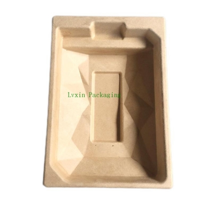 Bamboo paper pulp trays Degradable packaging Molded pulp tray