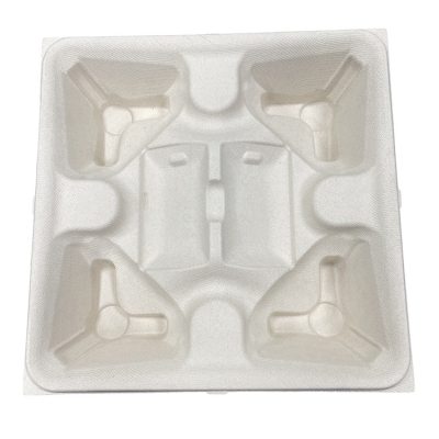 Bamboo paper pulp trays Eco-friendly Moulded pulp trays Customized pulp packaging