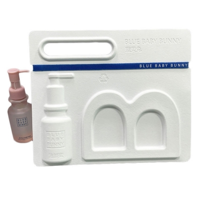 Molded pulp packaging for cosmetic with white color